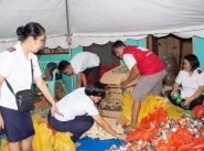 Emergency food supplies distributed in the Philippines after Typhoon Mangkut
