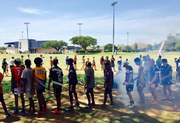 Indigenous boys lining up to lead the way