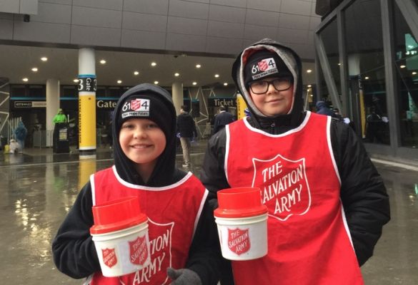 Young collectors kicking goals for the Salvos