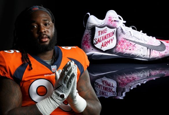 NFL star's boots a touchdown pass for vulnerable families 