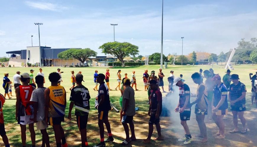 Indigenous boys lining up to lead the way