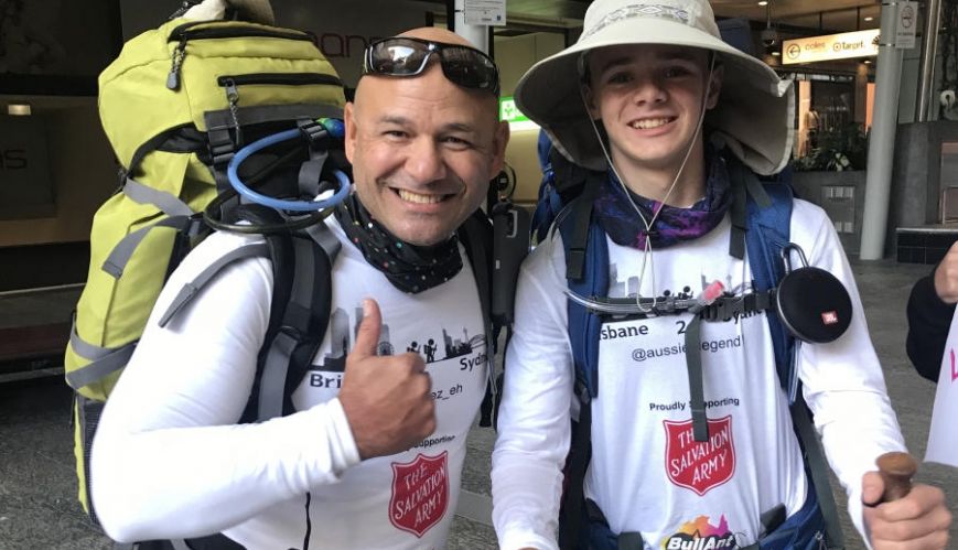 Pair stride out for charity on Brisbane to Sydney walk