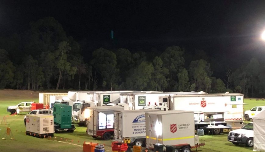 Salvos set up for support as bushfires rage east of Perth