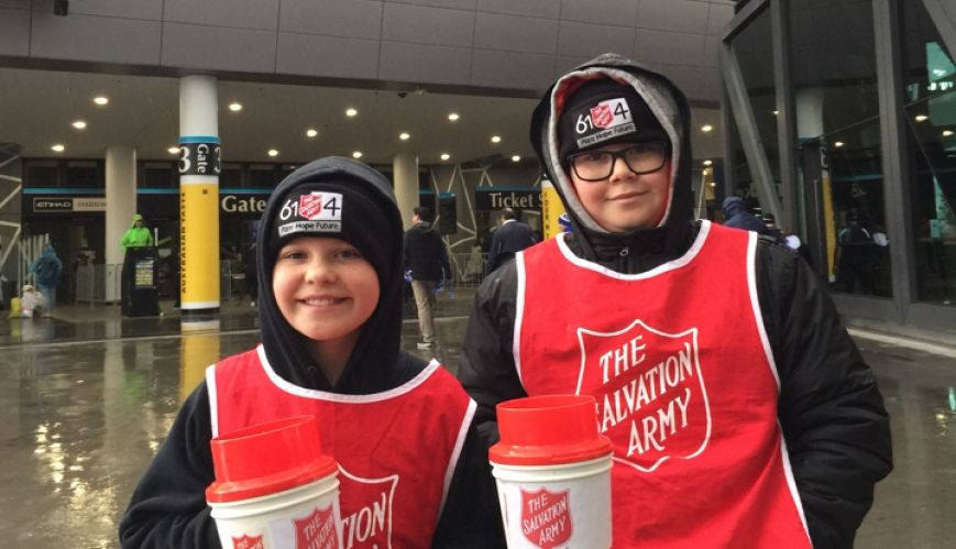 Young collectors kicking goals for the Salvos