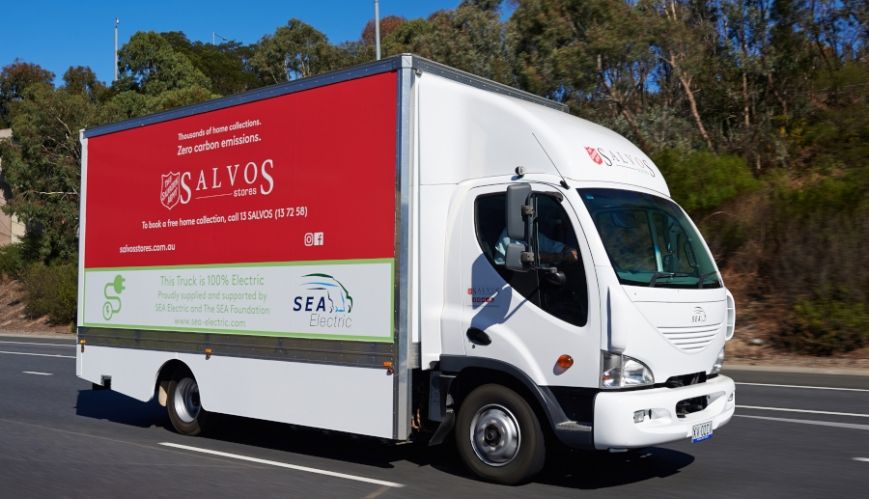 Electric truck gives Salvos Stores a sustainable future