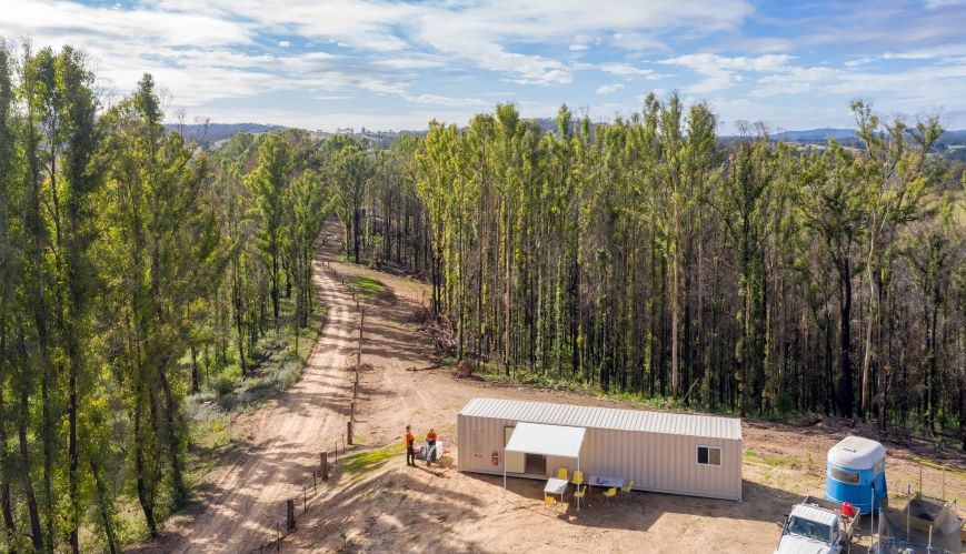 Bushfire families at home with new housing pods 