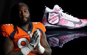 NFL star's boots a touchdown pass for vulnerable families 