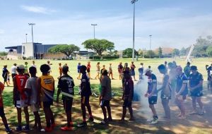 Indigenous boys lining up to lead the way